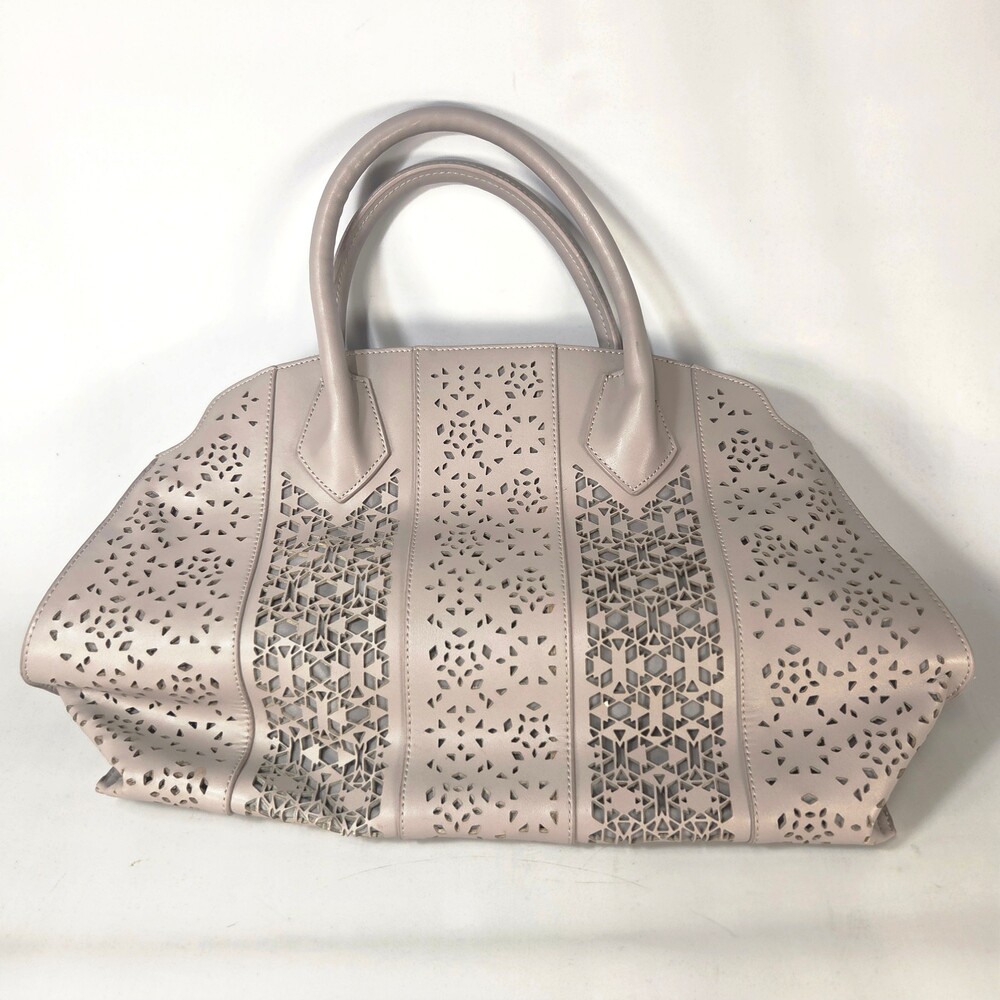 Danielle Nicole Laser Cut Light gray Leather Tote Bag